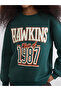 Xside Green Printed Women's Thick Sweatshirt - 3