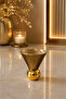 6-Piece Gold Plated Glass Footed Coffee Side Tray with Turkish Delight Container and Serving Bowl 7*6cm - 3