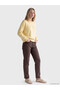 Xside Yellow Crew Neck Oversize Women's Thick Sweatshirt - 2