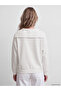 Gencc Quality Natuvera Ecru Sailor Collar Women's Sweatshirt with Lace-Up Waist - 4
