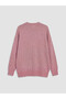 Lcw Modest Pink Crew Neck Floral Embroidered Women's Knitwear Tunic - 7