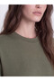 Lcw Modest Green Soft Touch Striped Women's Sweatshirt Tunic - 3