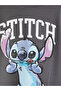 Xside Anthracite Stitch Printed Oversize Women's Sweatshirt - 7