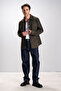 Mostar Men's Safari Real Leather Suede Shirt Khaki - 4