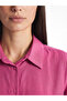 Two Mt Shop Quality Lcw Everyday Fuchsia Oversize Modal Blended Women's Shirt Tunic - 3