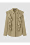 Lcw Everyday Brown Ruffled Modal Blended Women's Shirt Tunic - 5