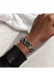 Blue evil eye motif thin copper bracelet, adjustable - 6