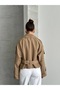 Double-Breasted Belted Buttoned Crop Jacket - 3