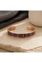 Navy blue red flower thin copper bracelet, adjustable - 7