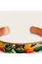 Yellow green flower thin copper bracelet, adjustable - 4