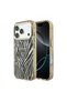 iPhone 18 Pro Max Case Licensed M-Safeli Triangle Logo Zebra Pattern Silicone Cover Gold