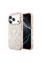 iPhone 18 Pro Max Case Licensed M-Safeli Triangle Logo Glittery Leopard Pattern Cover Pink