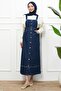 Dark Blue Skirt with Tassels Denim Gilet - 2