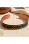 Green red kilim thin copper bracelet, adjustable - 7