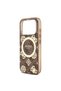 iPhone 18 Pro Case Licensed M-Safeli Iml Peony and 4g Pattern Classic Logo Cover Brown - 6