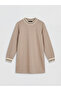 Two Mt Shop Quality Lcw Everyday Brown Diver Fabric Plain Loose & Baggy Women's Sweatshirt Tunic - 5