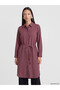 Texx Store Quality Lcw Everyday Burgundy Striped Oversize Women's Shirt Tunic - 2