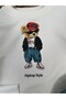 Hiphop Style Hat, Teddy Bear Print Oversized Sweatshirt and Striped Socks and Pants 4-Piece Seasonal Baby Boy Set - 2