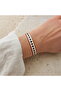 Cream black check thin copper bracelet, adjustable - 2