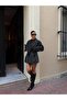 Plaid Cloak Buttoned Double-Breasted Trench Coat - 5