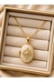 Pearl-Looking Rhinestone Openable Locket Necklace Gold Color Stainless Steel Chain Elegant Women's Necklace