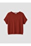 Lcw Everyday Orange Openwork Short Sleeve Women's Knitwear Sweater - 5