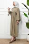 Khaki Cape Modal Dress - 4