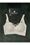 Siena Laser Cut Seamless Ribbed Textured Bra with No Visible Marks and Hand-Covered Chest Detail - 2