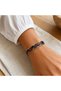 Navy blue red baklava thin copper bracelet, adjustable - 3