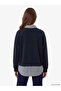 Two Mt Shop Quality Lcw Modest Navy Blue Plaid Loose & Baggy Women's Sweatshirt Tunic - 4