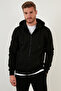 Regular Fit Hooded Zippered Soft Ribbed Winter Sweat with Hair Inside Men's Sweat 59053403 - 4