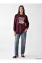 Lcw Modest Plum Printed Oversize Women's Sweatshirt Tunic - 2