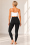 Women's Black High Waist Polyamide Sports Leggings - 2