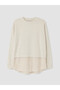 Two Mt Shop Quality Lcw Modest Beige Interlock Striped Loose & Baggy Women's Sweatshirt Tunic - 5