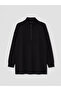 Lcw Modest Black High Collar Soft Touch Women's Sweatshirt Tunic - 5