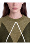 Lcw Modest Green Crew Neck Diamond Patterned Women's Knitwear Sweater - 3