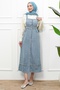 Blue Skirt with Tassels Denim Gilet - 2