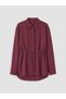 Two Mt Shop Quality Lcw Everyday Burgundy Lace-Up Waist Striped Women's Shirt Tunic - 5