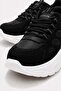 Side Ring Patterned Women's Sports Shoes Black White Silvery - 3