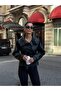 Stand Collar Buttoned Belted Trench Leather Jacket - 5