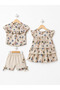 Baby Girl Floral Print Dress, Blouse and Shorts 3 Piece Set