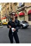 Stand Collar Buttoned Belted Trench Leather Jacket - 4
