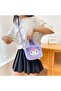 Cute Cat Kuromiii Patterned Purple Plush Bag – Zippered, Shoulder Strap, Soft Handbag - 2
