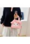 Cute Character Patterned Plush Bag – Zippered, with Shoulder Strap, Soft Handbag - 2