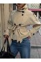 Double-Breasted High Collar Belted Cape Trench Coat - 5