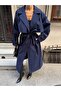 Oversized Cloak Belted Long Trench Coat - 2