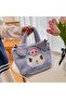 Cute Cat Kuromiii Patterned Purple Plush Bag – Zippered, Shoulder Strap, Soft Handbag - 6
