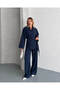 Women's Tencel Gabardine Scarf Shirt & Wide-Leg Pants Bottom - Top Set - 5