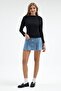 Women's Boat Neck Basic Slim Black Blouse - 3
