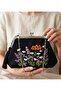 25x15 cm wildflower themed 100% hand-embroidered linen light vintage bag - 2